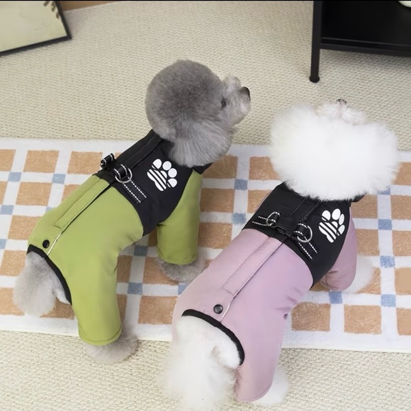 DOG WINTER JUMPSUIT IN LILAC & BLACK - BRAND NEW - Picture 4 of 9